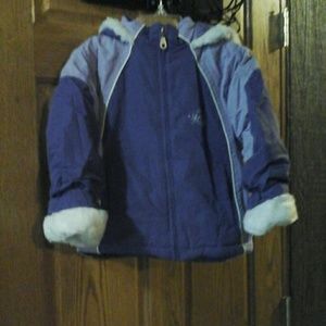 Lavender and purple winter coat